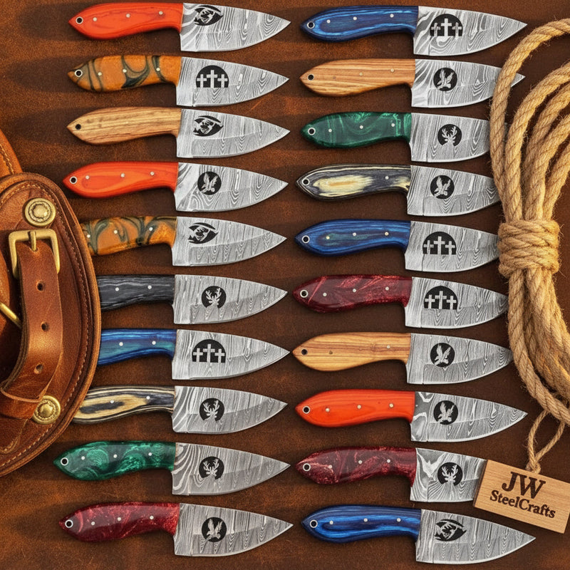 Load image into Gallery viewer, Frontier Emblem Skinner Collection set of 20 Handmade wood handle
