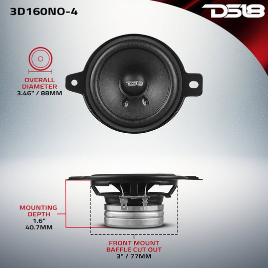 3" OEM Dashboard Loudspeaker with Neodymium Magnet | 80W RMS 4-Ohm