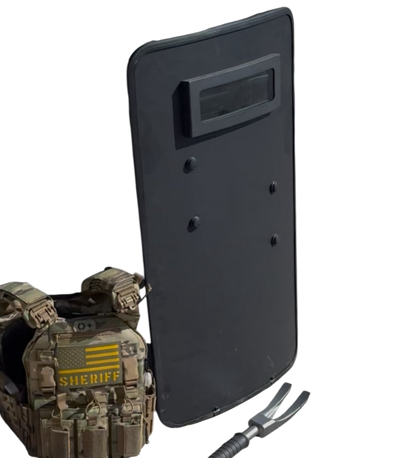 Load image into Gallery viewer, “Shield of Faith” Ballistic Breacher Shield with Clear Ballistic Window 36"x20"
