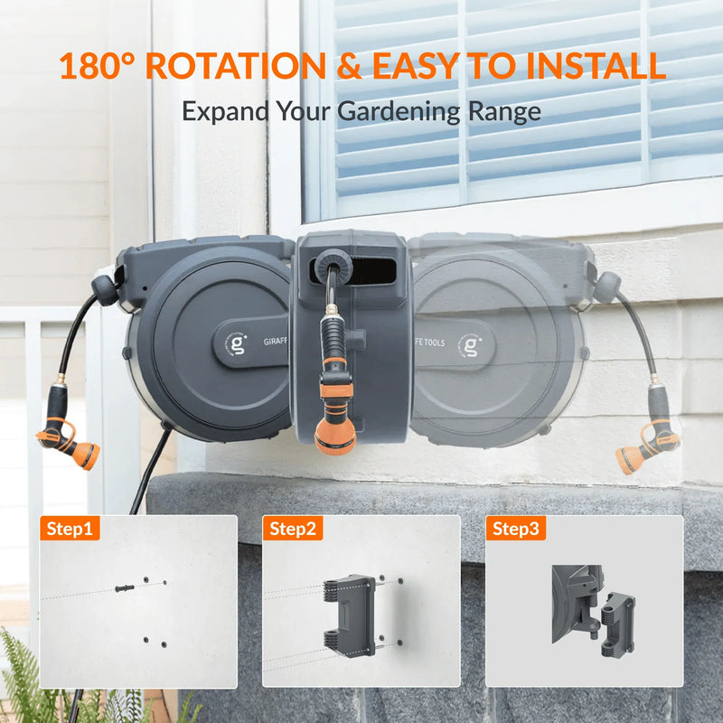 Load image into Gallery viewer, Retractable Garden Hose Reel 62ft-155ft
