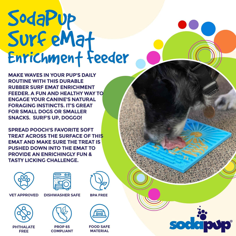 Load image into Gallery viewer, Surf's Up eMat - Small Lickmat for Dogs and Cats | Beach-Themed Design | SodaPup
