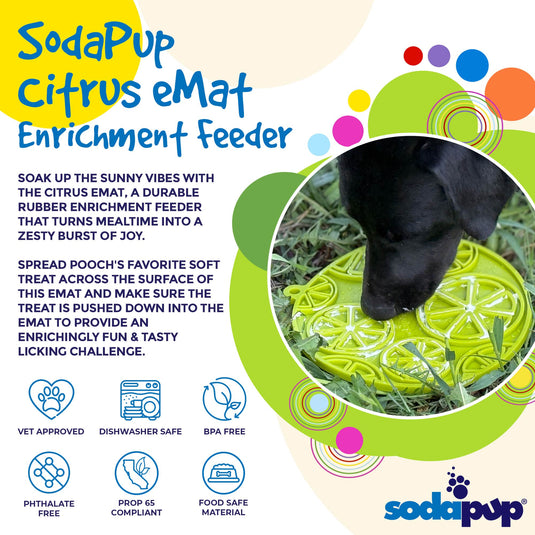 Citrus Design eMat - Enrichment Lick Mat For Dogs and Cats - with Suction Cups | USA Made