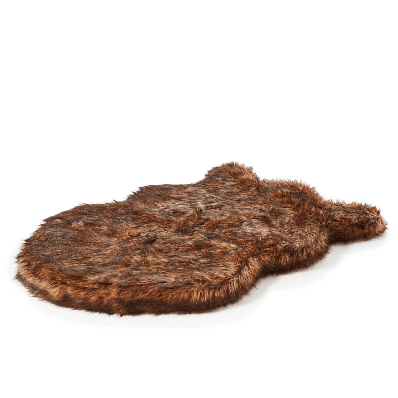 Load image into Gallery viewer, PupRug by Paw.com® Faux Fur Orthopedic Dog Bed - Curve Brown
