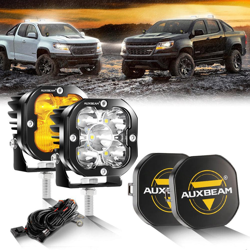 Load image into Gallery viewer, 3 Inch 80W 9600LM LED Pods Lights White&amp;Amber for CHEVROLET
