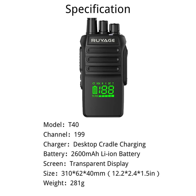 Load image into Gallery viewer, Ruyage T40 IP67 Waterproof Rugged Long Range Two Way Radio Walkie Talkie

