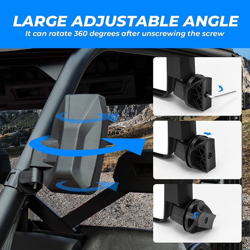 Load image into Gallery viewer, Wider UTV Side Mirrors Pro-Fit for Polaris Ranger XP/ General/ Defender (1 pair)
