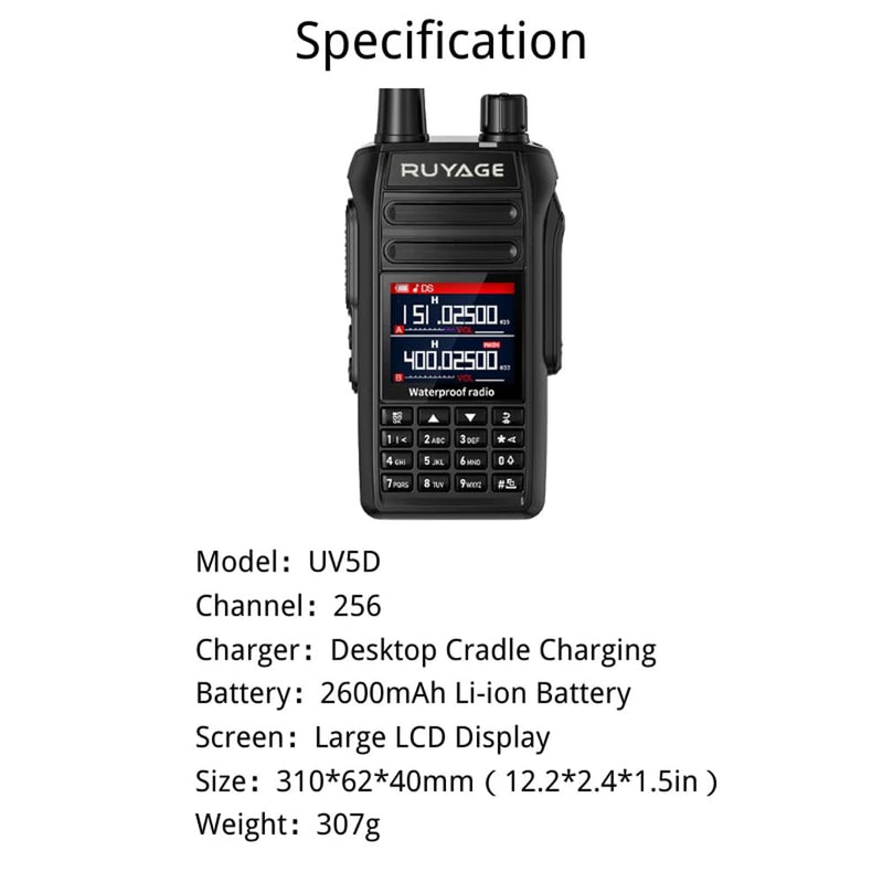 Load image into Gallery viewer, Ruyage UV5D IP67 Waterproof Rugged Long Range Two Way Radio Walkie Talkie
