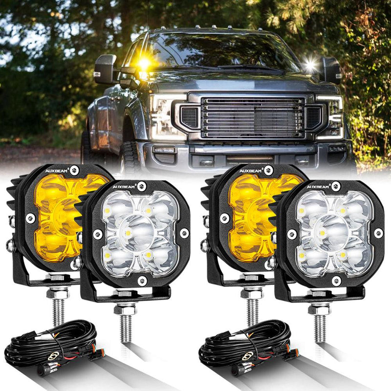 Load image into Gallery viewer, 3 Inch 80W 9600LM LED Pods Lights White&amp;Amber for FORD
