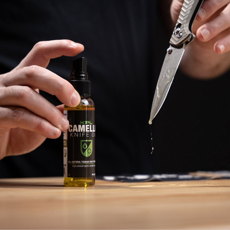 Load image into Gallery viewer, Organic Camellia Kitchen Knife Oil - Carbon Steel and Cast Iron

