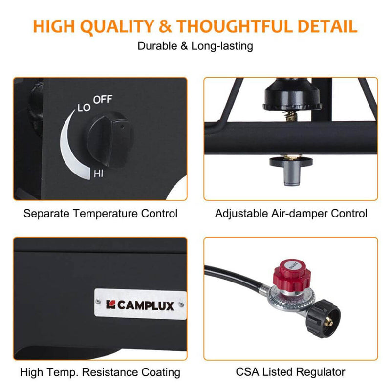 Load image into Gallery viewer, 260,000 BTU High Pressure Double Propane Burner - Heavy Duty Cookware
