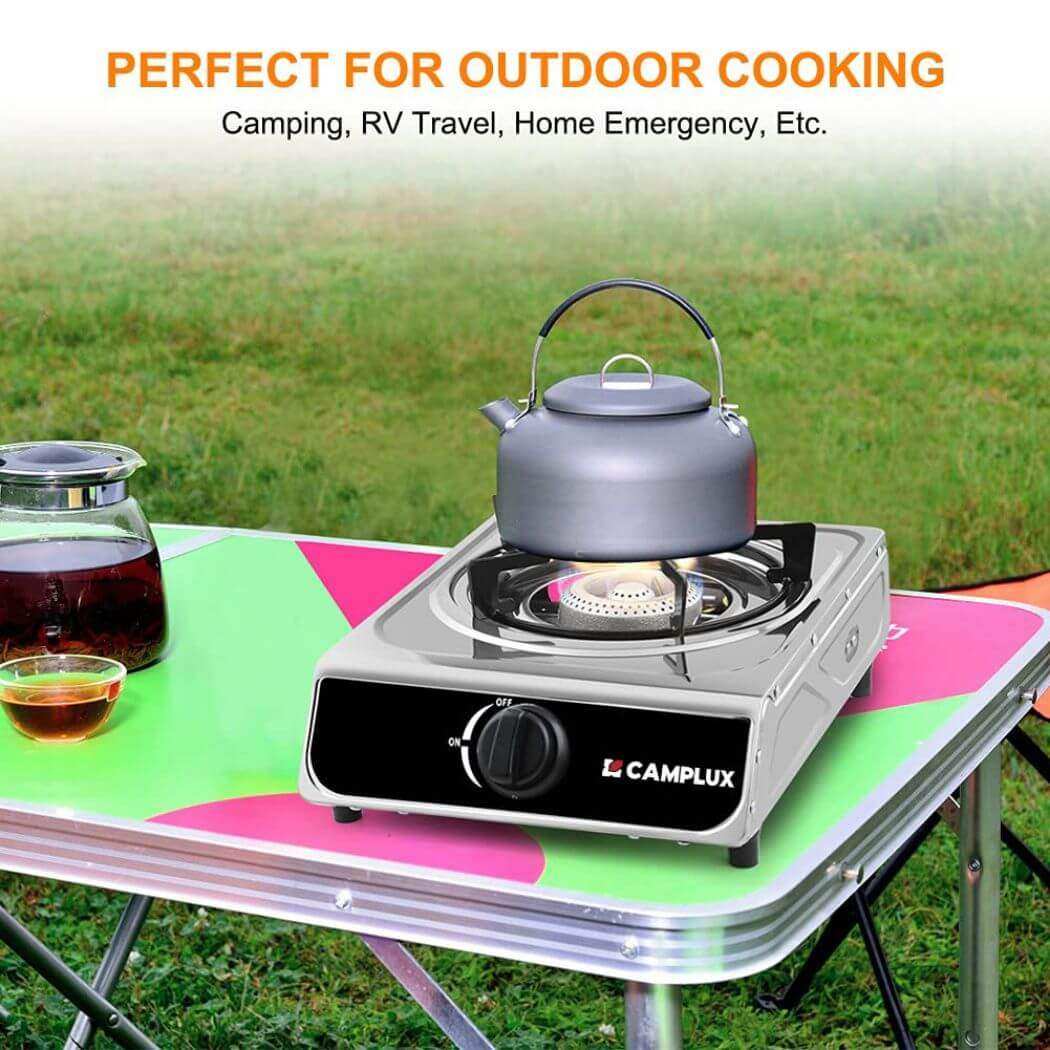 Camplux Single Burner Propane Stove 9,800 BTU, Portable Gas Stoves - Skoutley Outdoors LLC