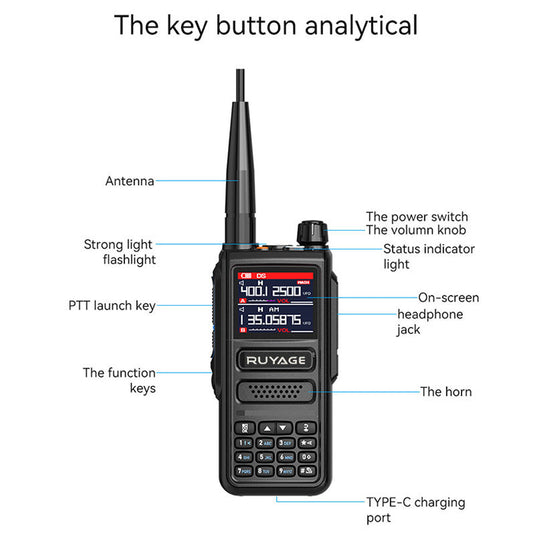 Ruyage UV98 10W VHF UHF Analog Long Range Two Way Radio Walkie Talkie