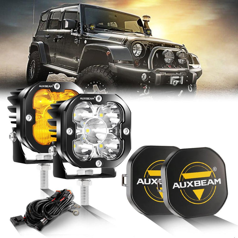 Load image into Gallery viewer, 3 Inch 80W 9600LM LED Pods Lights White&amp;Amber for JEEP
