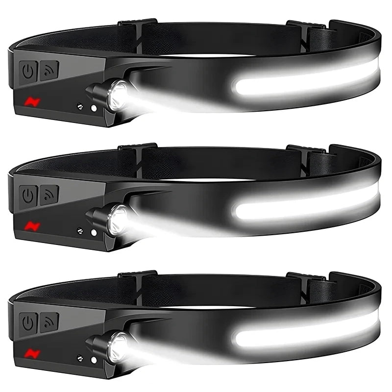 Load image into Gallery viewer, Headlamp USB Rechargeable LED  Waterproof, Motion Sensor Camping/Hiking Light
