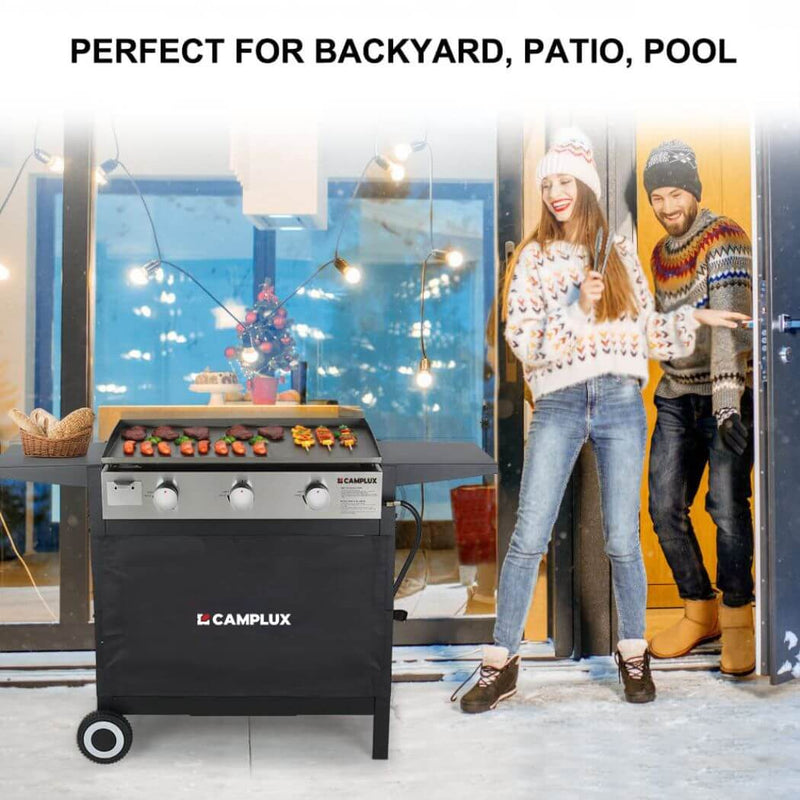 Load image into Gallery viewer, Camplux Outdoor Gas Griddle Grill Combo 3 Burner ,Camping and Tailgating 33,000 BTU w/ 20 LB LP Connector
