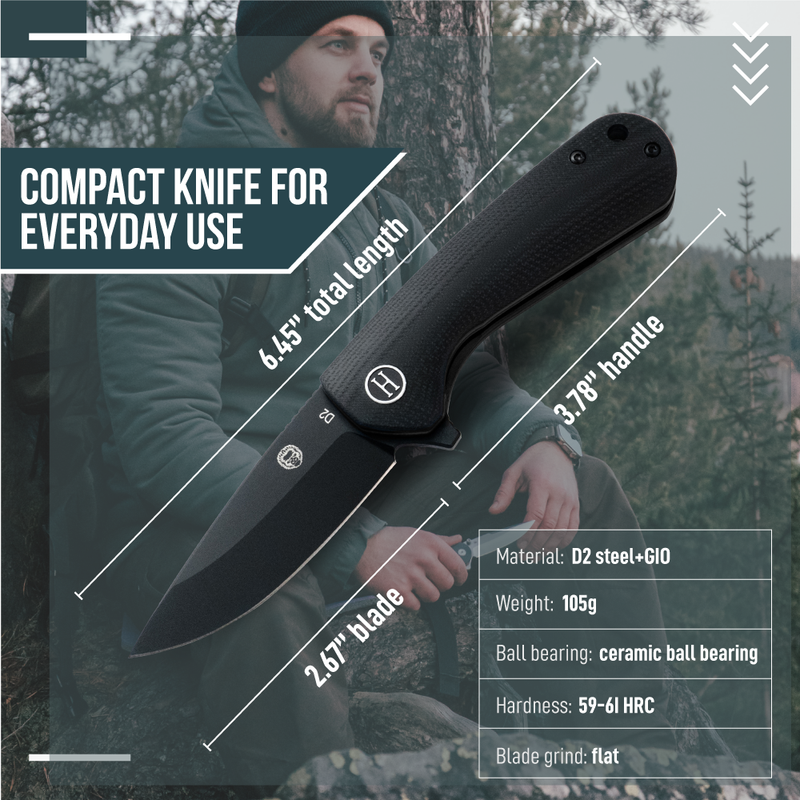 Load image into Gallery viewer, The Peasant Folding Pocket Knife Giftset for Men and Women (Black)
