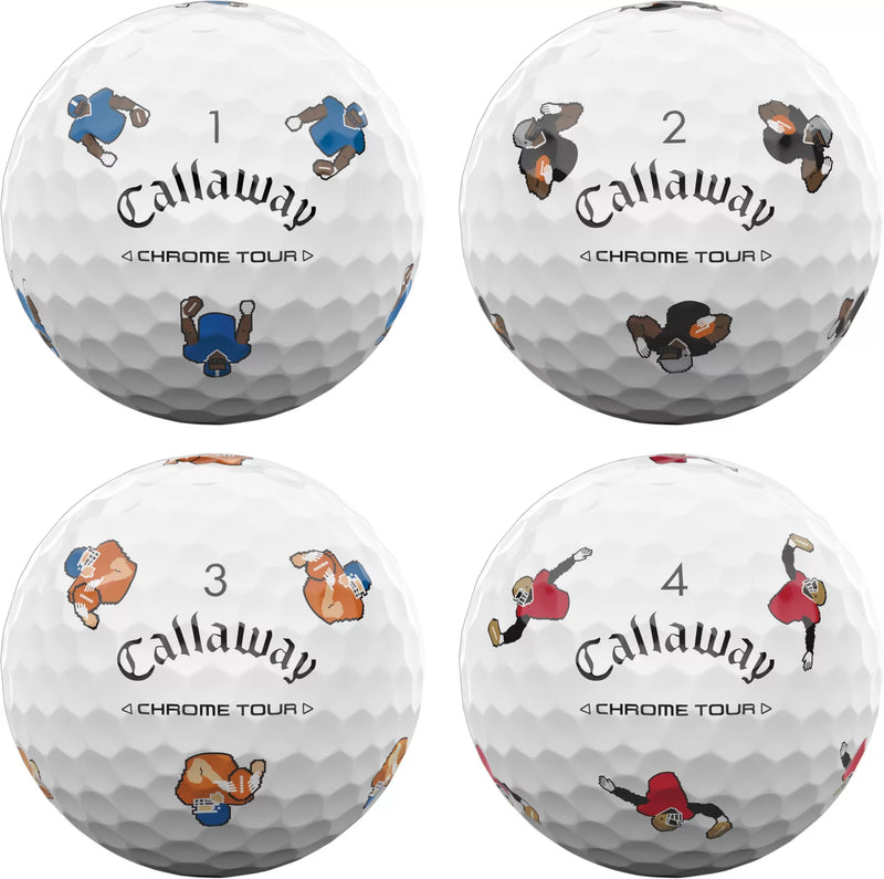Load image into Gallery viewer, Callaway 2024 Chrome Tour Retro Football Truvis Golf Balls
