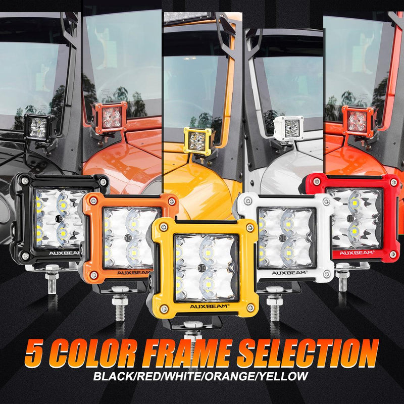 Load image into Gallery viewer, 3 Inch 40W LED Pods Light Spot/Flood Multicolor frame with wiring harness for SUV ATV UTV Trucks Pickup Boat
