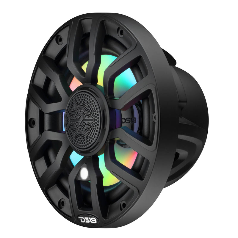 Load image into Gallery viewer, NXL 7.7” 2-Way Coaxial Marine Speaker with Bullet Tweeter, Digital LED Lights &amp; White Deck LED | 175W RMS 4-Ohm
