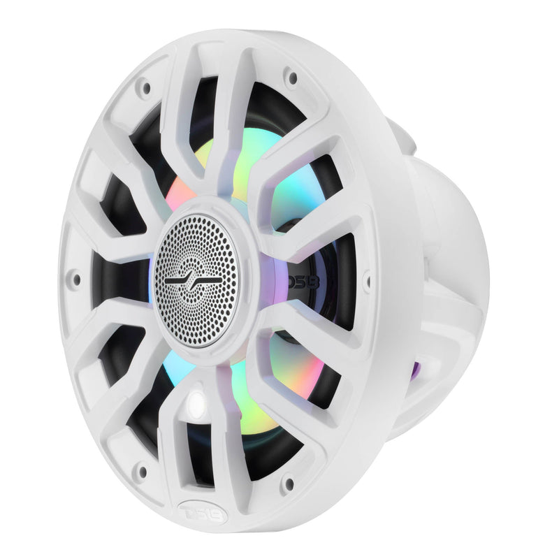 Load image into Gallery viewer, NXL 7.7” 2-Way Coaxial Marine Speaker with Bullet Tweeter, Digital LED Lights &amp; White Deck LED | 175W RMS 4-Ohm
