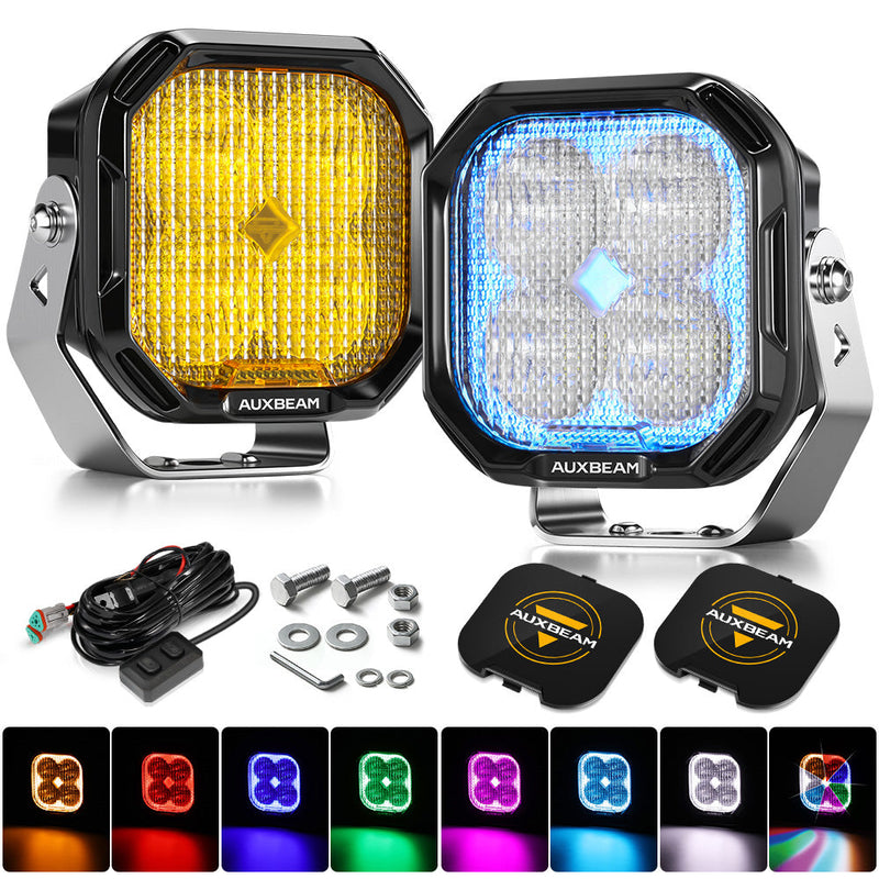 Load image into Gallery viewer, Color Play Series 3 Inch 116W RGB LED Pod Lights Flood Off Road Lights With 8 Backlight Options
