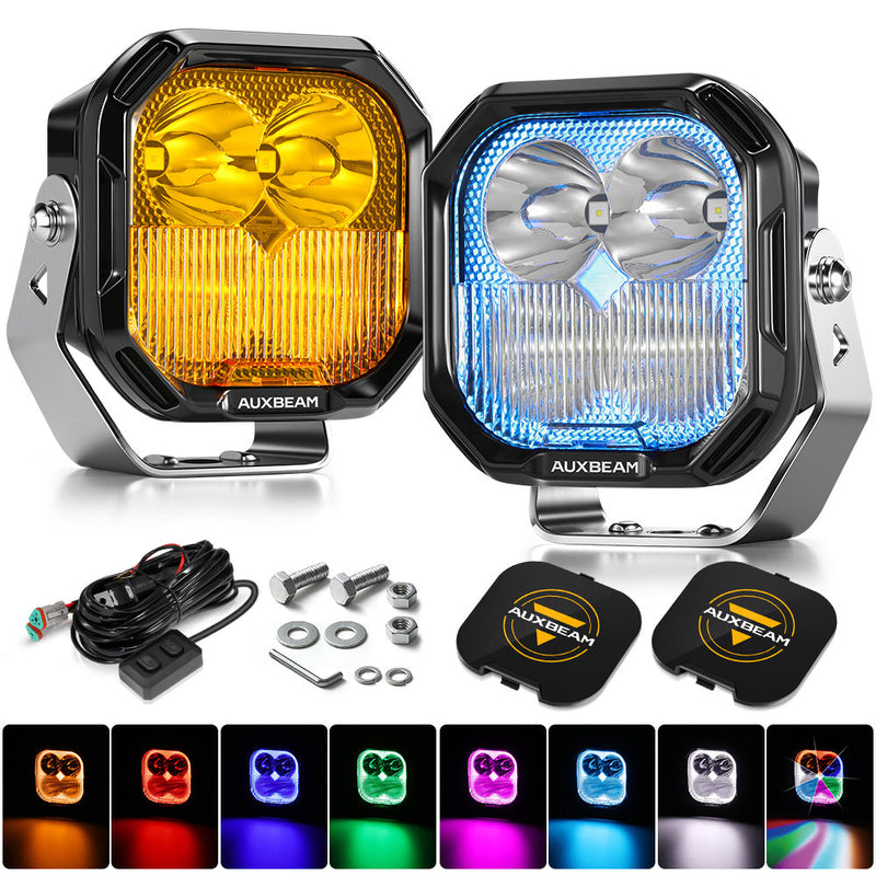 Load image into Gallery viewer, Color Play Series 3 Inch 116W RGB LED Pod Lights Combo Off Road Lights With 8 Backlight Options
