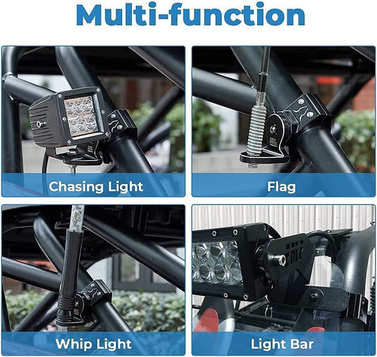 2PCS Whip Light w/RF, APP Control & Flag mount & 12V Switch On-off