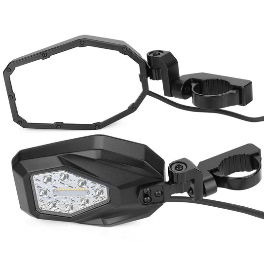 Mirrors with LED Turn Signal Lights For Honda Pioneer / Talon