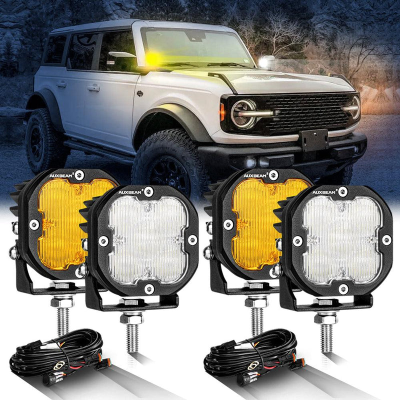 Load image into Gallery viewer, XP-ULTRA Series 3 Inch 80W Flood Beam LED Pods Amber&amp;White Offroad Lights
