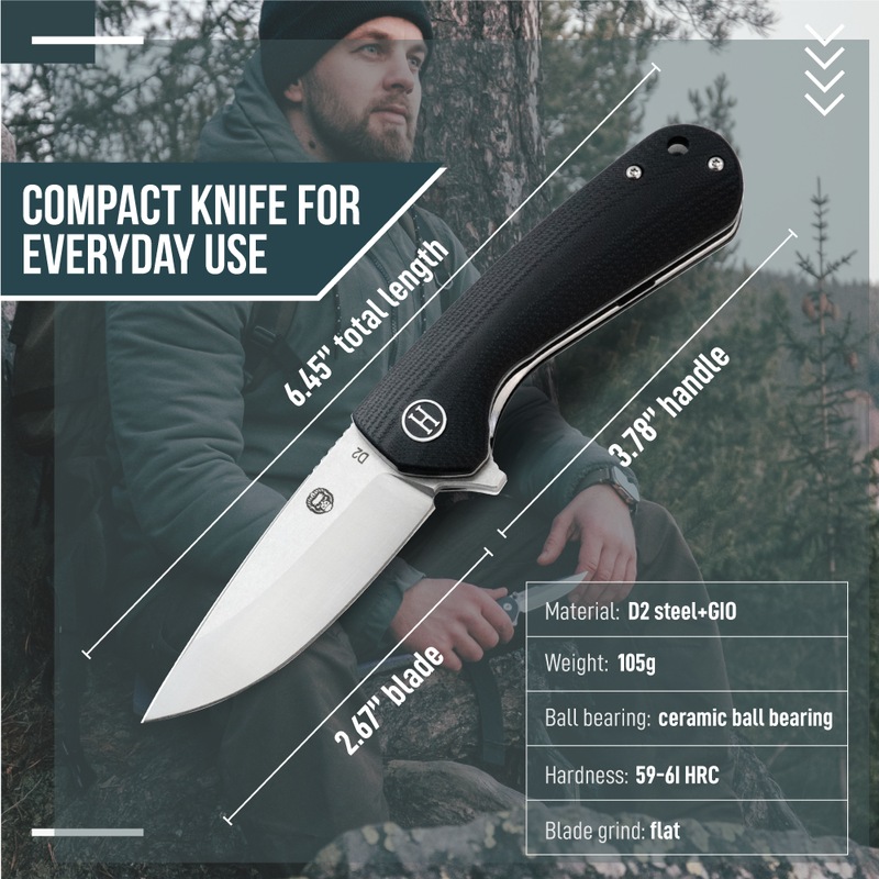 Load image into Gallery viewer, The Peasant Folding Pocket Knife Giftset for Men and Women (Silver and Black)
