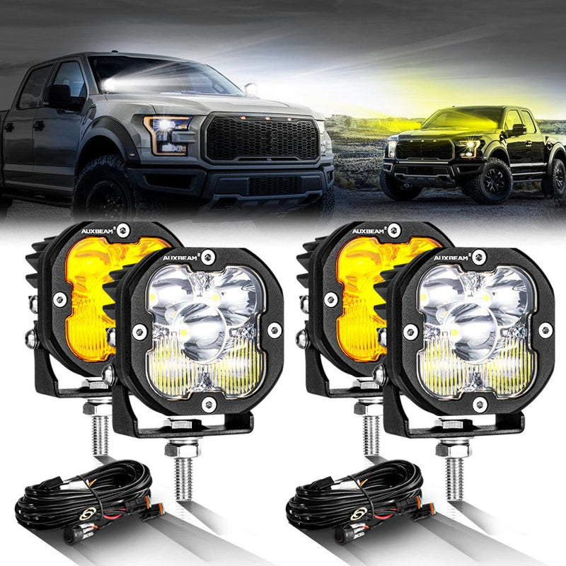 Load image into Gallery viewer, 3 Inch 80W 9600LM LED Pods Lights White&amp;Amber for FORD
