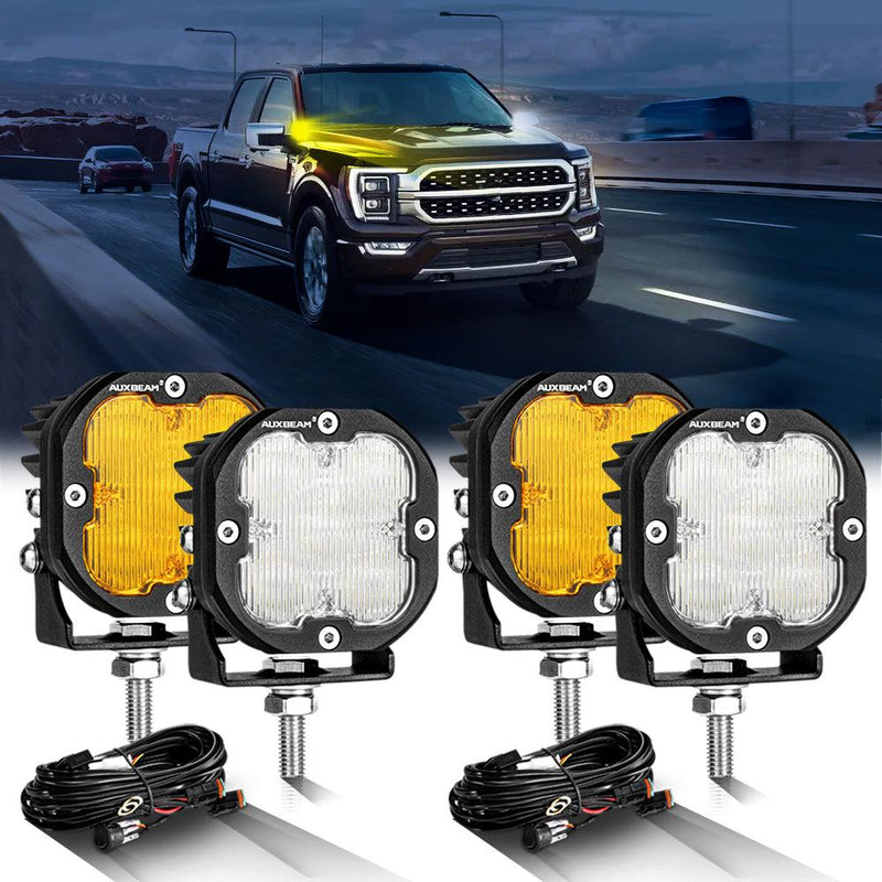 Load image into Gallery viewer, 3 Inch 80W 9600LM LED Pods Lights White&amp;Amber for FORD

