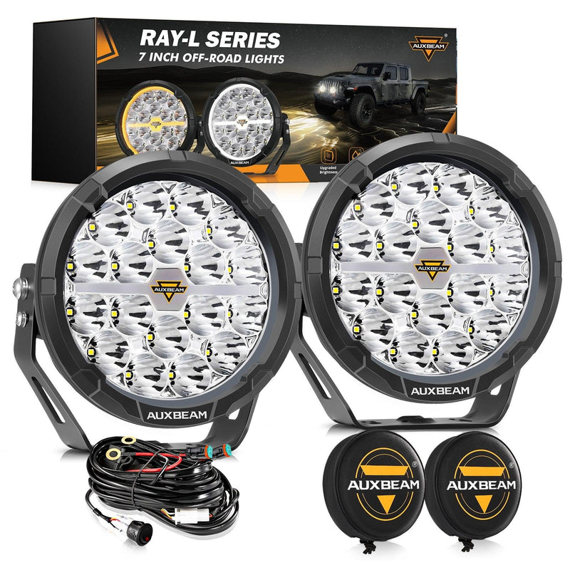 Load image into Gallery viewer, RAY-L Series | 7 Inch 240W 25800LM Dual DRL Offroad LED Driving Lights
