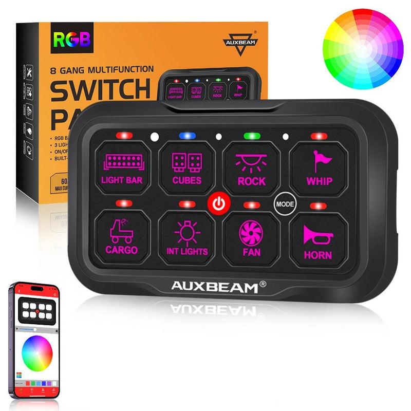 Load image into Gallery viewer, AUXBEAM AR-800 RGB Switch Panel, Off Road Lights Controller
