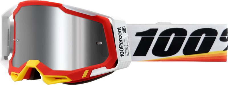 Load image into Gallery viewer, 100% Racecraft 2 Goggles - Arsham Red - Silver Flash Mirror 50010-00016
