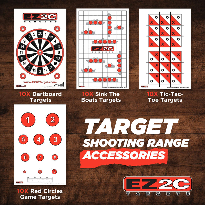 Load image into Gallery viewer, EZ2C Four Fun Game Styles: Paper Targets Shooting Range 11"x17" USA MADE
