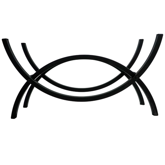 3 ft Crescent Steel Firewood Rack Black Indoor or Outdoor