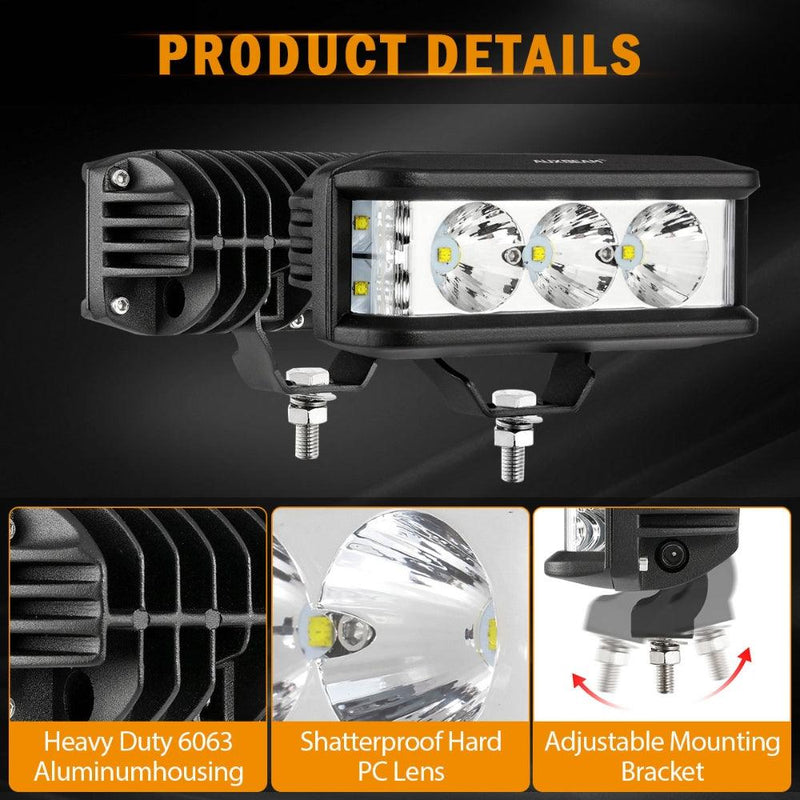 Load image into Gallery viewer, R5 Series | 5 Inch 68W White Square Side Shooter Spot Beam LED Pod Lights LED Light Bar
