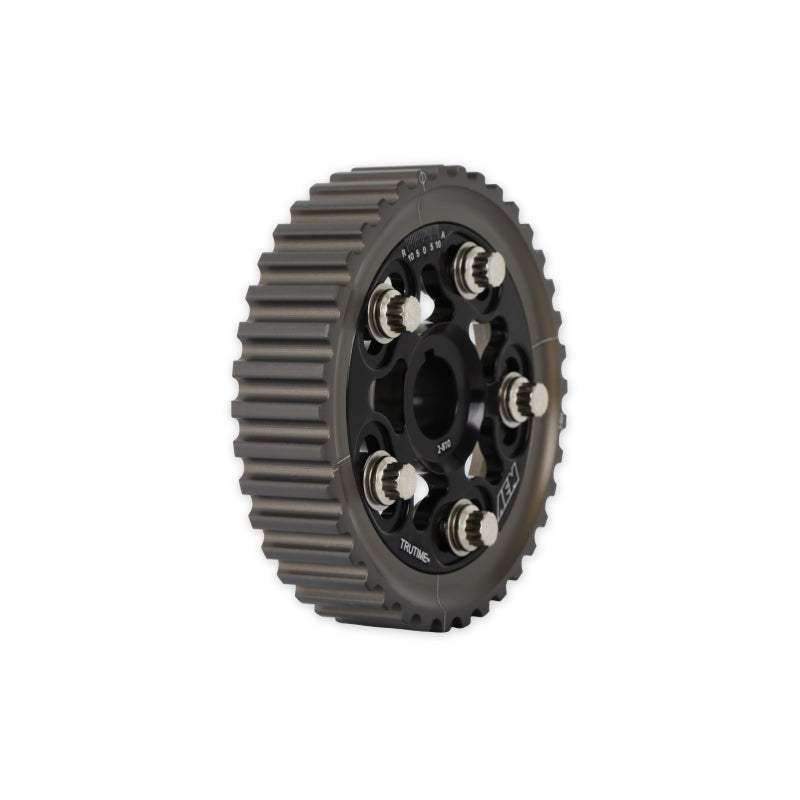 Load image into Gallery viewer, AEM Electronics Tru-Time Cam Gear Black 5-Bolt Honda D15B7 D16A6 &amp; D16Z6

