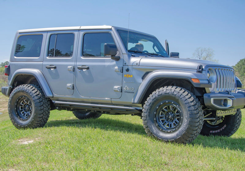 Load image into Gallery viewer, N-Fab RKR Rails 2019 Jeep Wrangler JT 4DR Truck Full Length - Tex. Black - 1.75in
