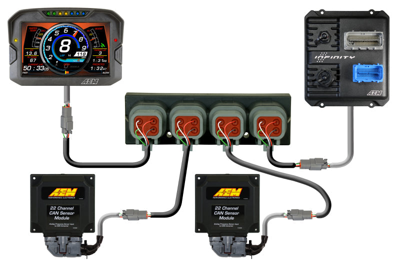 Load image into Gallery viewer, AEM Electronics 4 Port AEMnet CAN Hub
