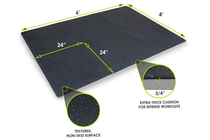 Load image into Gallery viewer, Rubber Top Exercise Puzzle Mat 0.75in 24sqft
