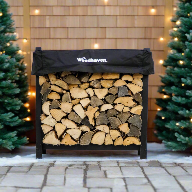 Load image into Gallery viewer, 3 ft Steel Firewood Rack Holds 1/8 Cord Woodhaven
