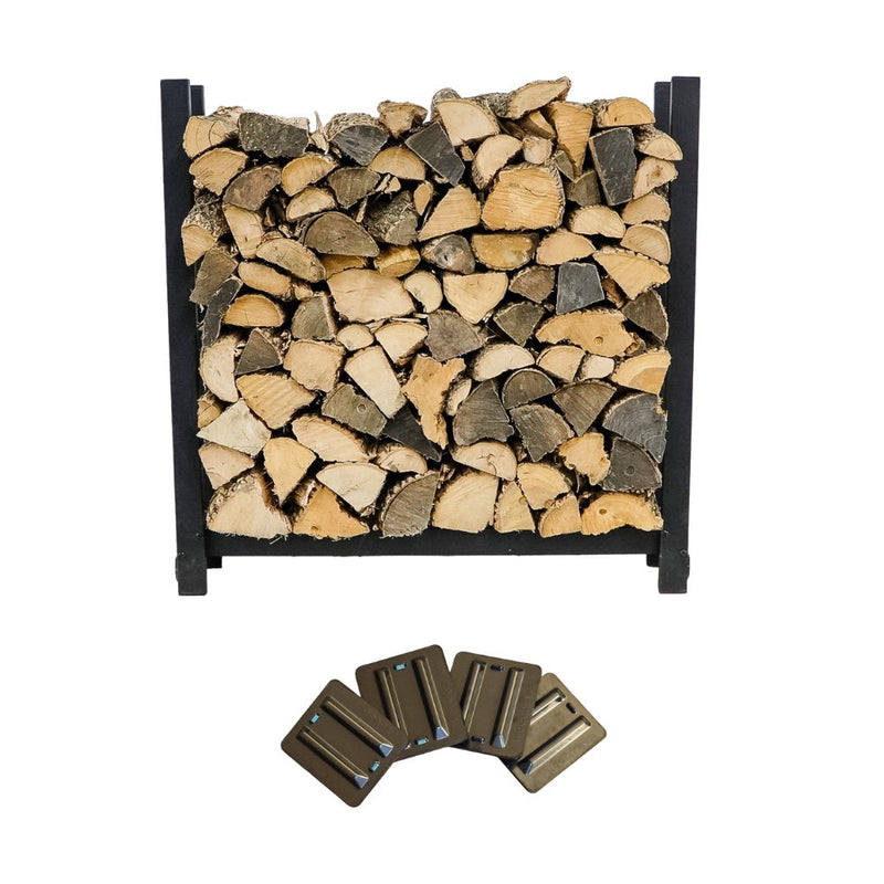 Load image into Gallery viewer, 3 ft Steel Firewood Rack Holds 1/8 Cord Woodhaven
