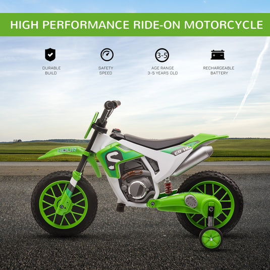 12V Rechargeable Dirt Bike Toy with Training Wheels - Perfect for Little Riders!