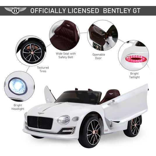 Licensed 12V Bentley Ride On Car for Kids with Parent Remote Control - Black
