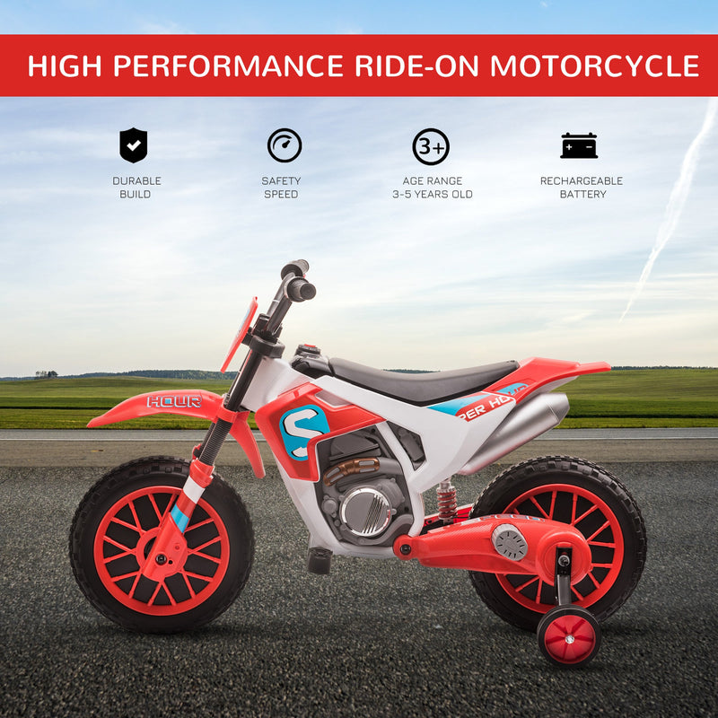 Load image into Gallery viewer, 12V Rechargeable Dirt Bike Toy with Training Wheels - Perfect for Little Riders!
