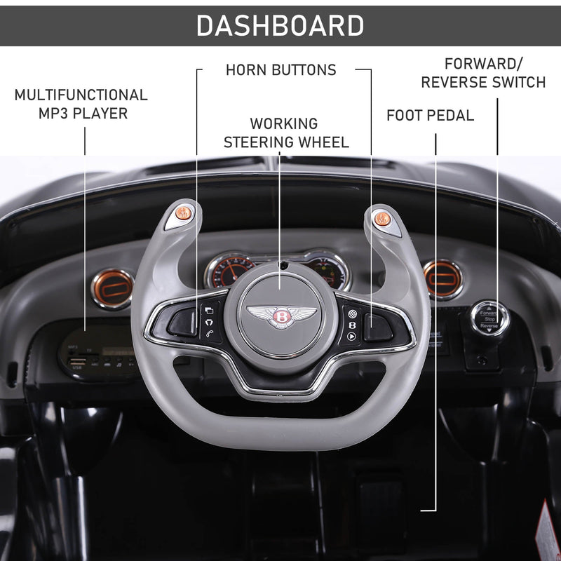 Load image into Gallery viewer, Licensed 12V Bentley Ride On Car for Kids with Parent Remote Control - Black
