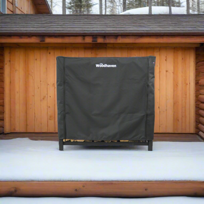 Load image into Gallery viewer, Full Firewood Rack Cover with Zipper   USA Made  Woodhaven
