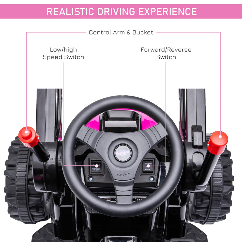 Load image into Gallery viewer, Excavator 6V Battery Tractor with Music and Headlight for Kids&#39; Riding Fun
